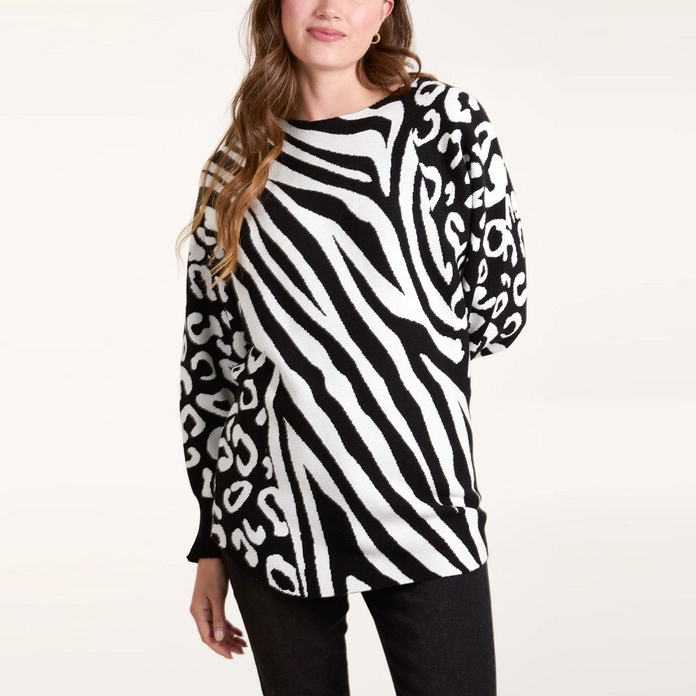 Animal Batwing Jumper in Black