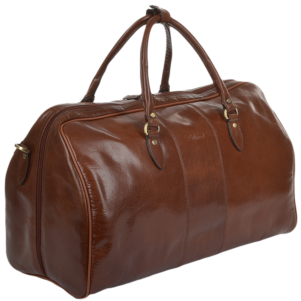 Ashwood Leather Large Leather Weekend Holdall Chestnut Charles VT