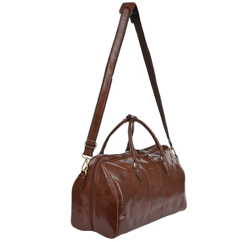 Ashwood Leather Large Leather Weekend Holdall Chestnut Charles VT