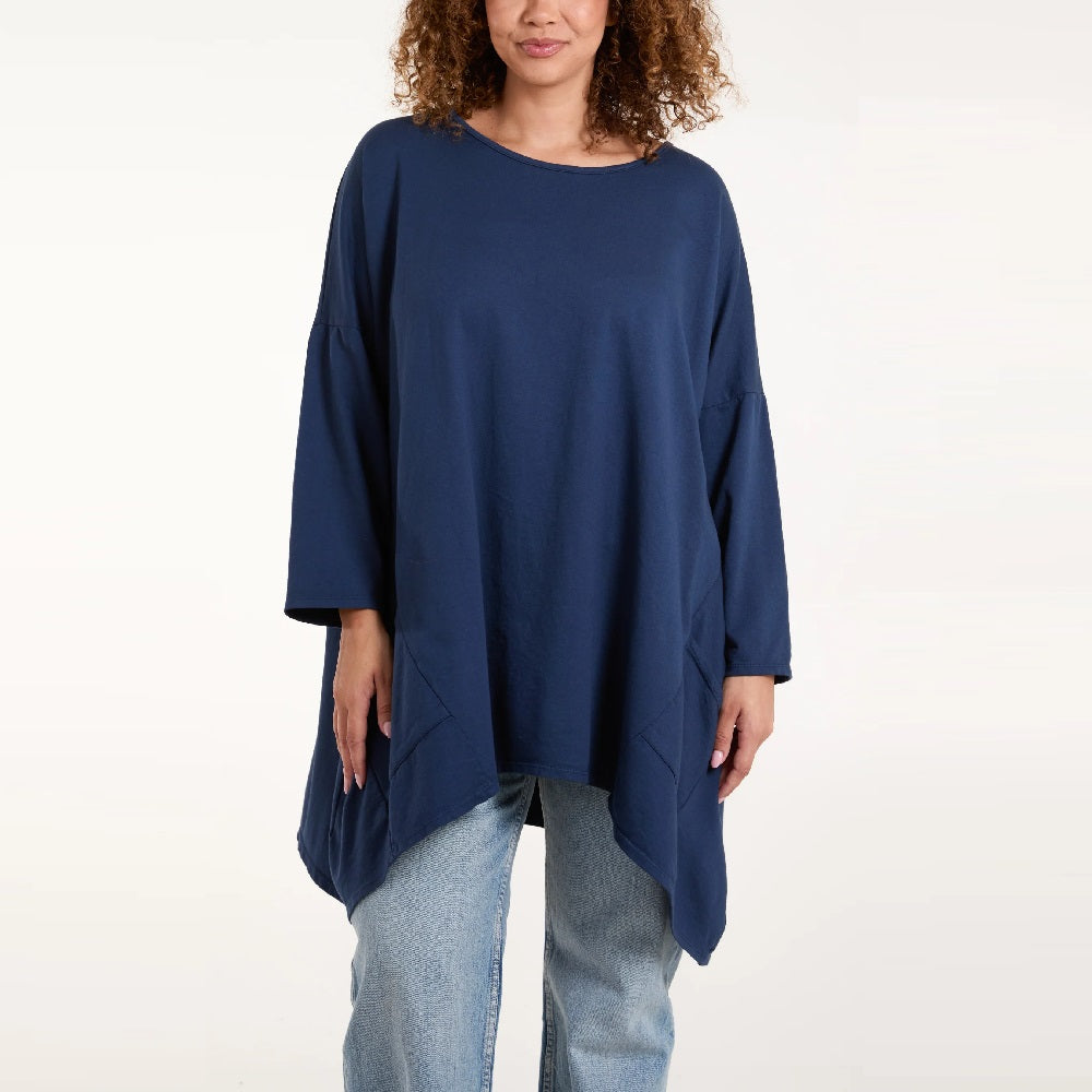 Long Sleeve Top with Asymmetric Hem