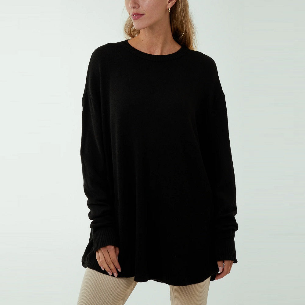 Pocket Crew Neck Oversized Jumper by H Mcilroy London