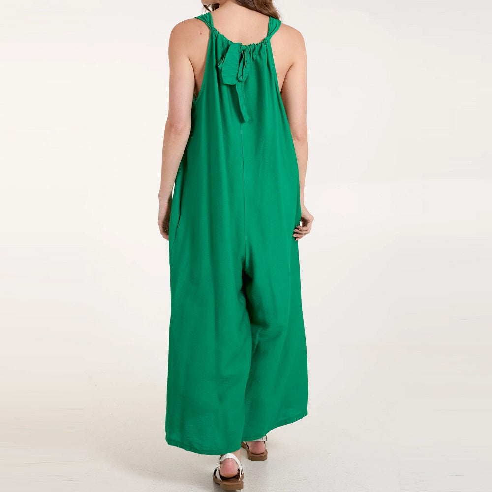 Curve Sleeveless Back Tied Jump Suit by H Mcilroy London