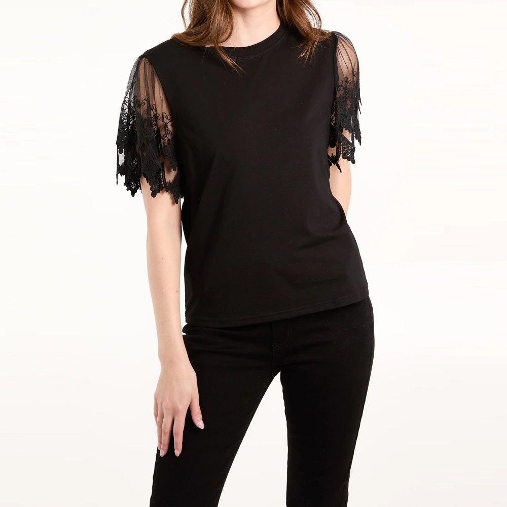 Lace Sleeve Top by H Mcilroy London