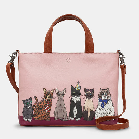 YOSHI Party Cats Leather Multiway Grab Bag