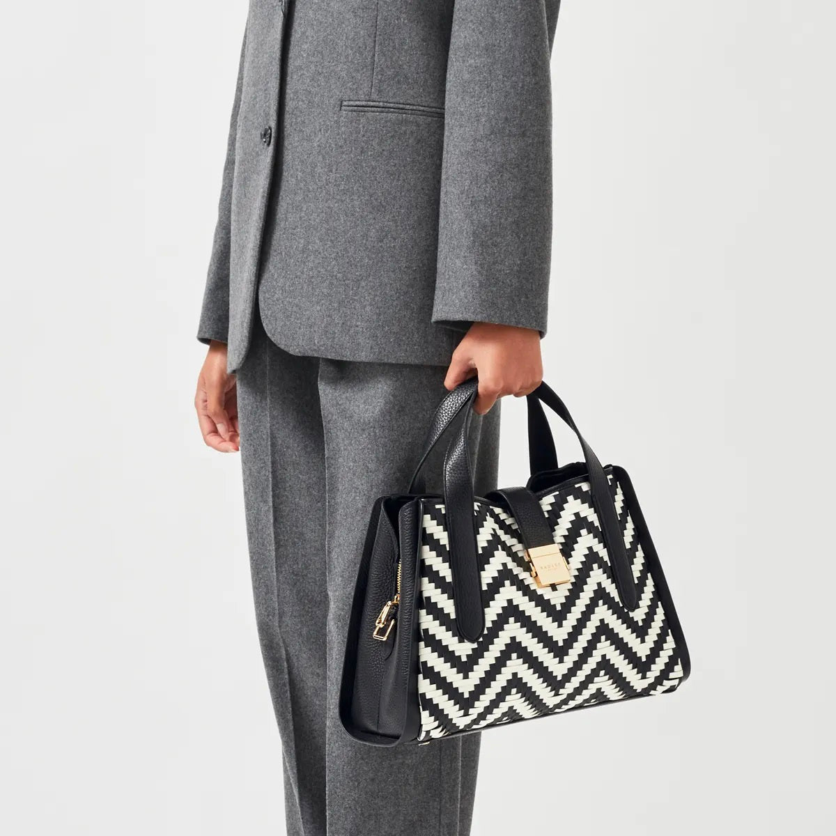 Sloane Street Chevron Stripe Medium Ziptop Grab by Radley