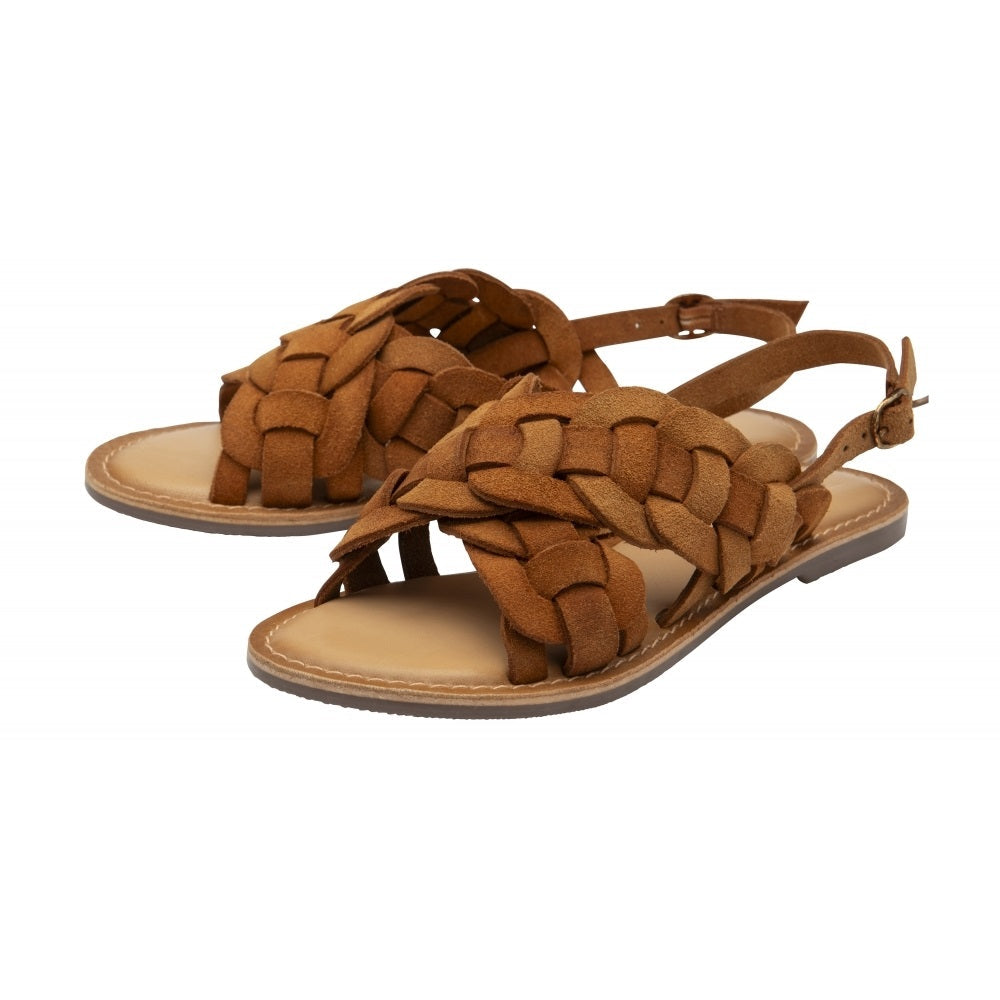 Tan Suede Perran Flat Sandals by Ravel