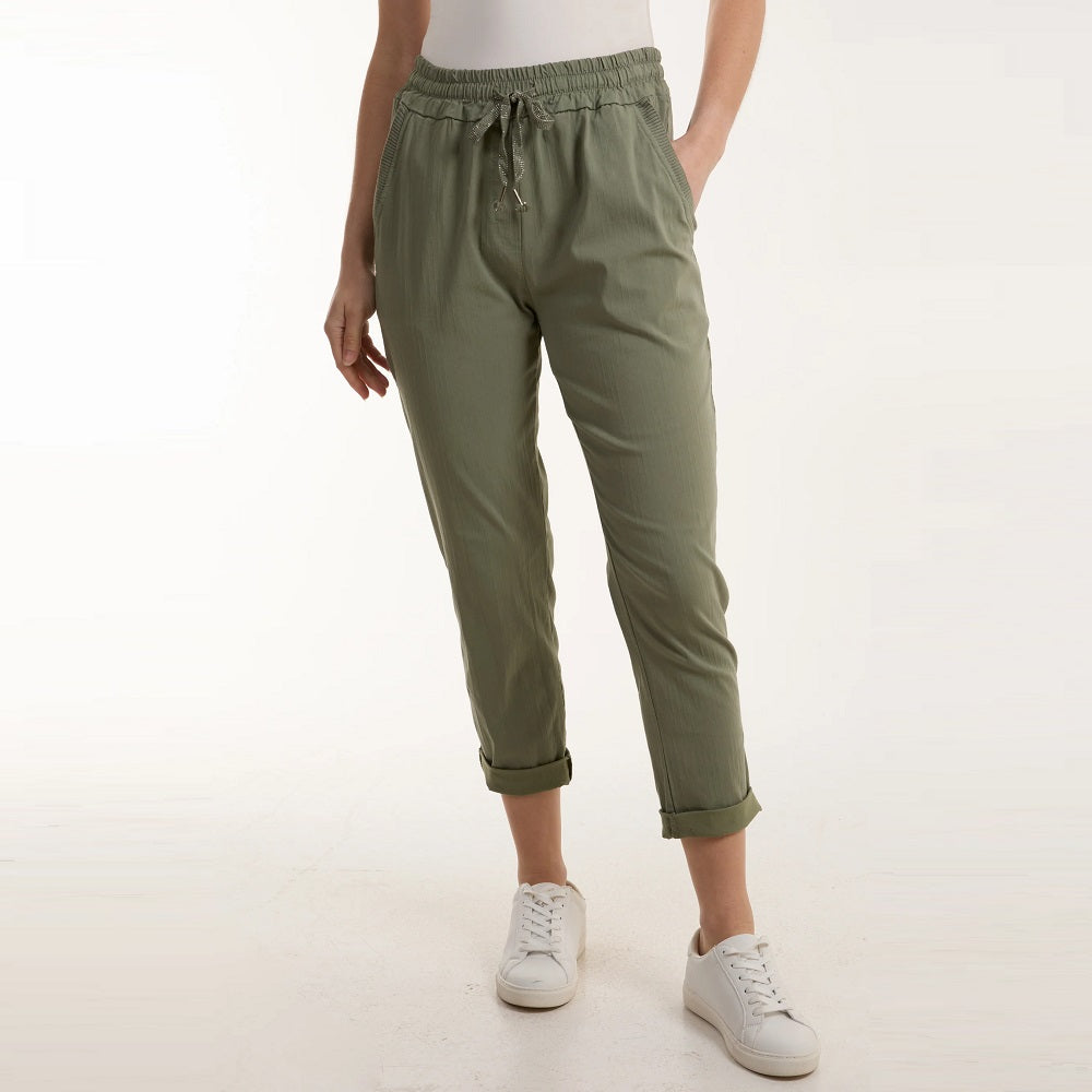 Texture Stripe Pocket Panel Trousers