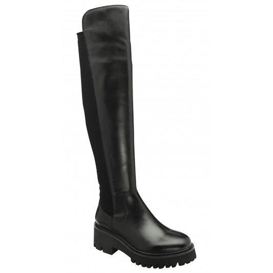 Ravel Black Leather Thornton Knee High Boots