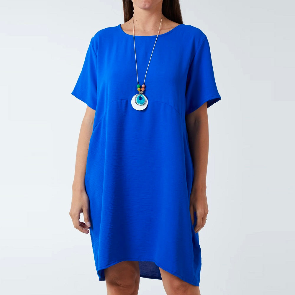 Cocoon Midi Dress with Necklace