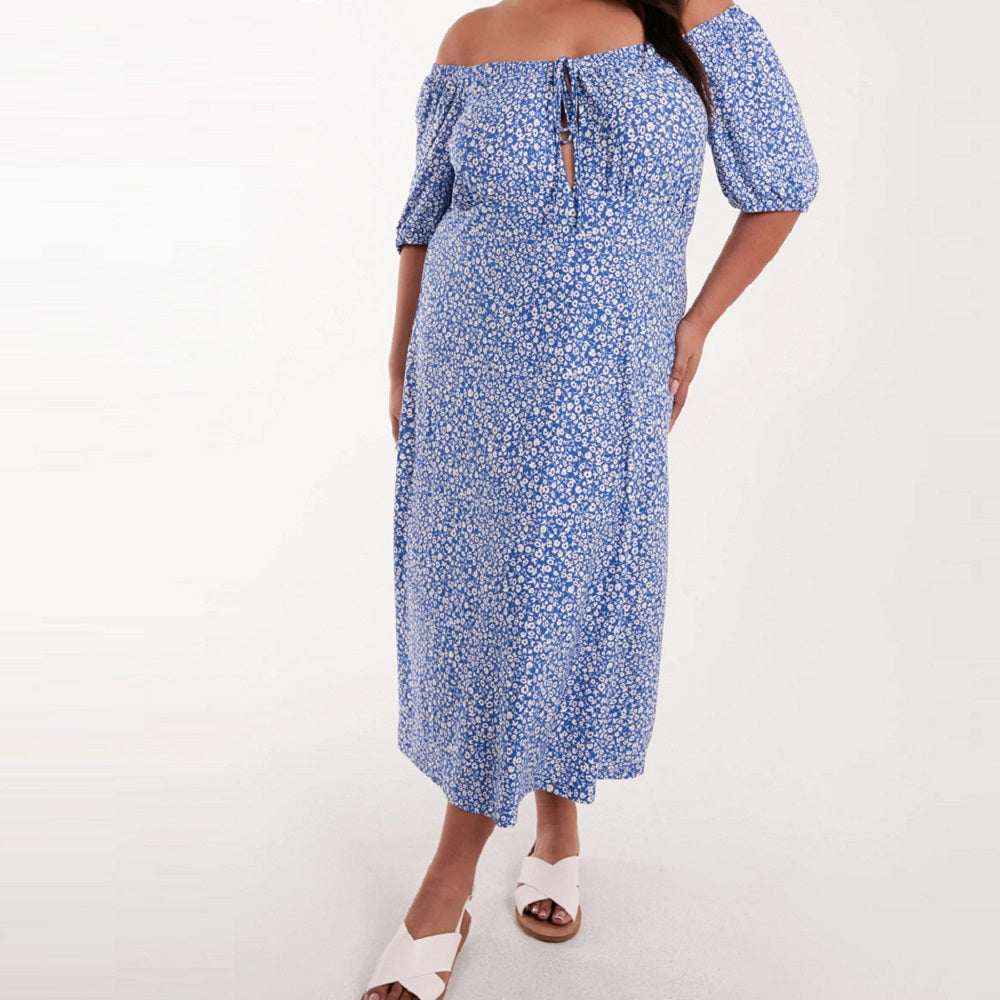 Curve Milkmaid Stretch Midi Dress by H Mcilroy London