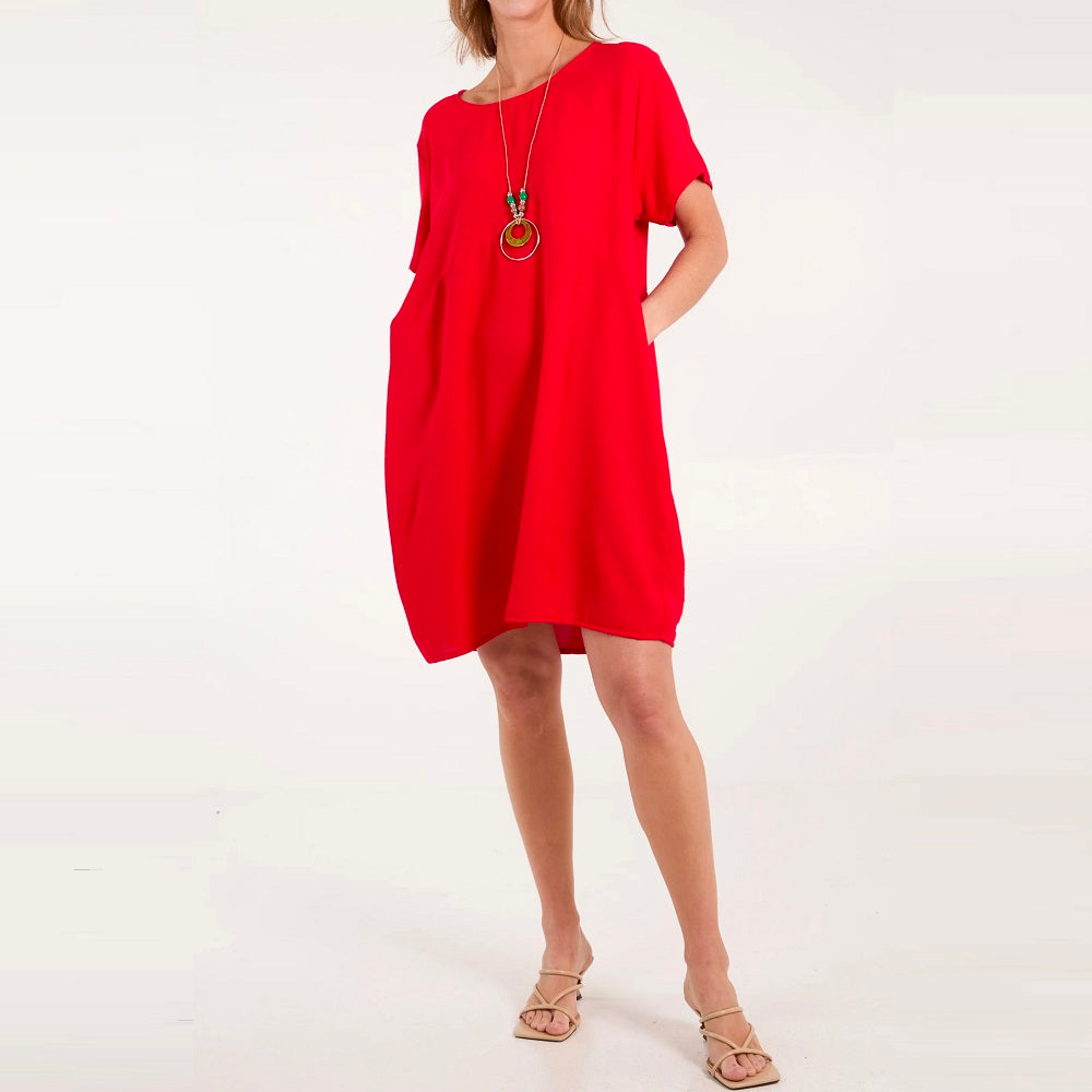 Cocoon Midi Dress with Necklace