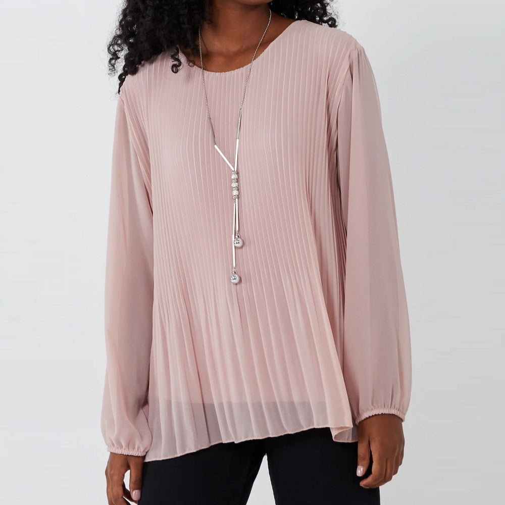 Pleated Long Sleeve Top