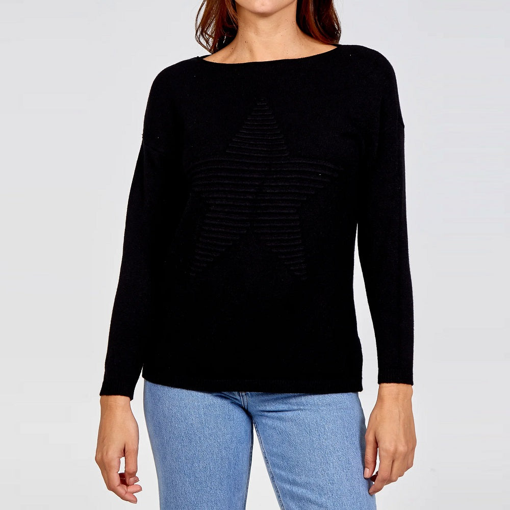 Ribbed Jumper With Star Detail