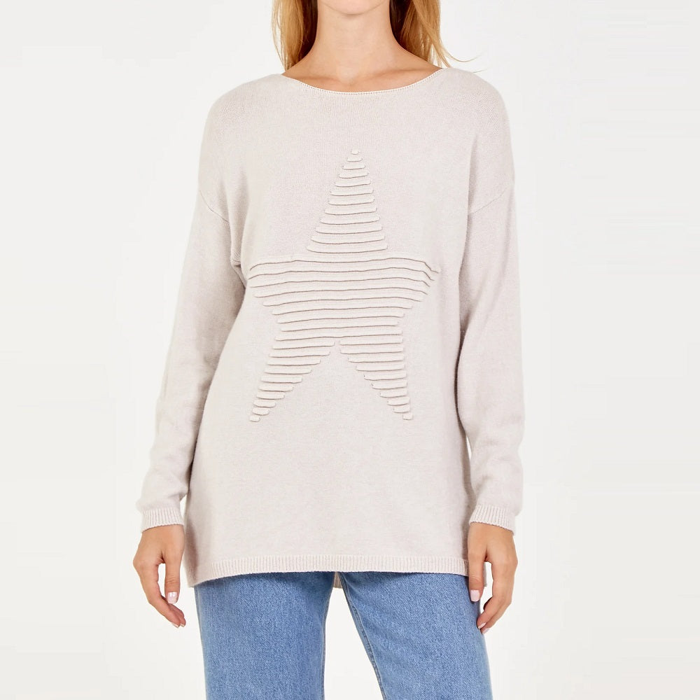 Ribbed Jumper With Star Detail