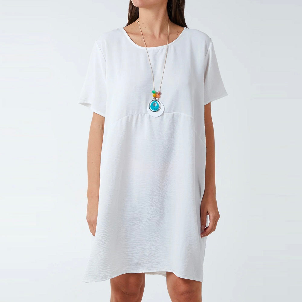 Cocoon Midi Dress with Necklace